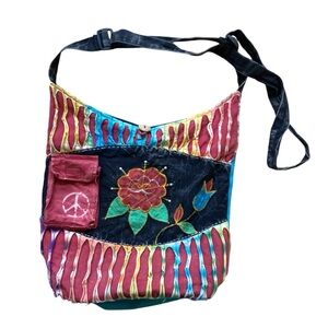 Rising International Embroidered Appliqued Boho Crossbody Bag